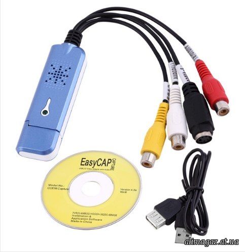 портативный USB 2.0 Easycap видео звуковой адаптер карты захвата VHS DC60 dvd-конвертер композитный RCA синий цифровой