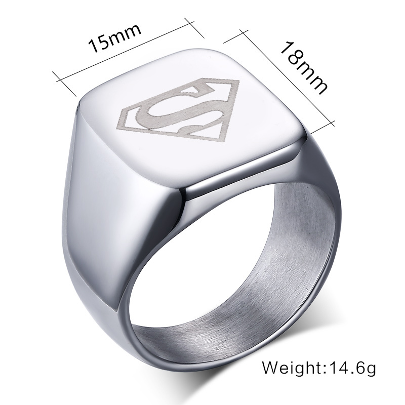 Кольцо-печатка с логотипом Супер мэна